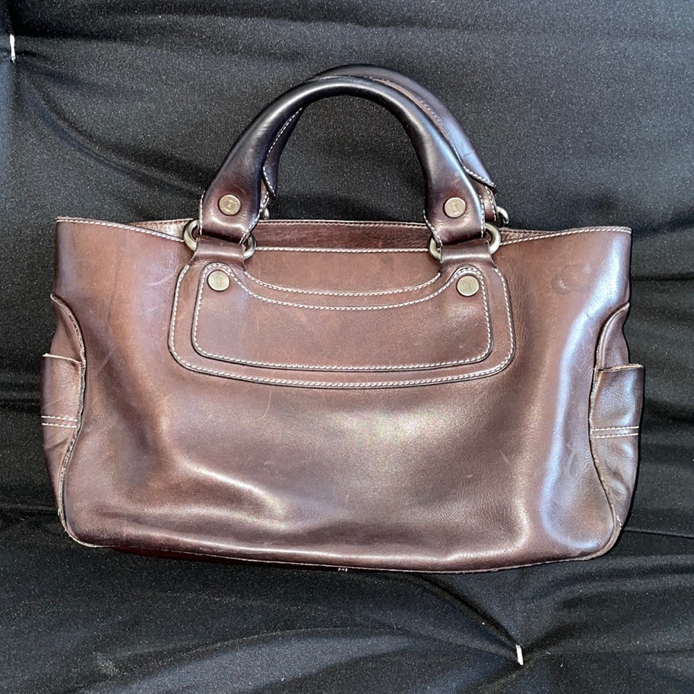 Celine Boogie Satchel Bag Chocolate Brown Leather